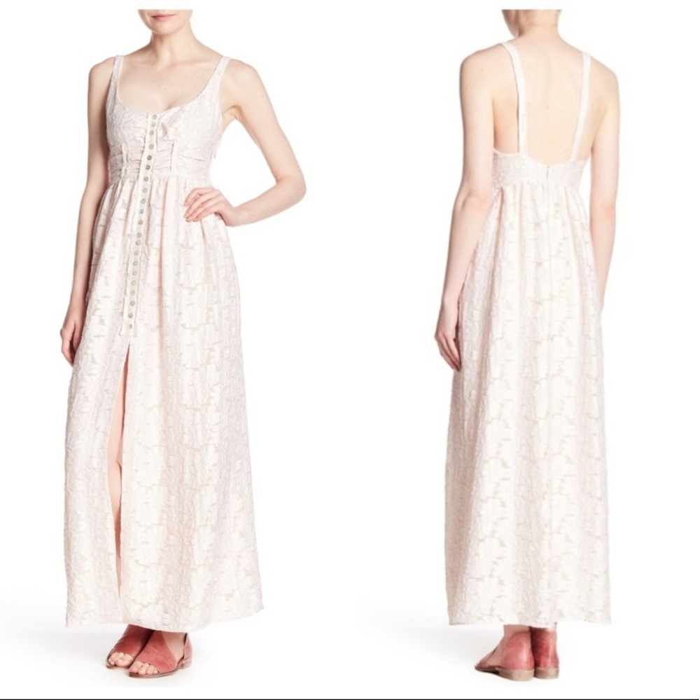 Free People Ivory Fresh as a Daisy Lace Maxi Dress